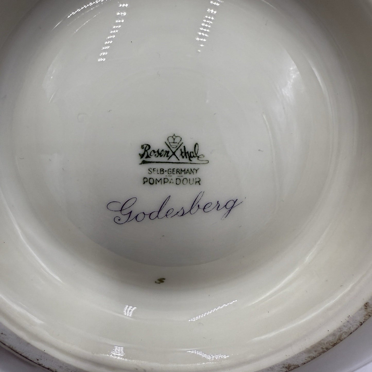 Rosenthal Pompadour Godesberg Porcelain footed serving bowl early 20th C Floral