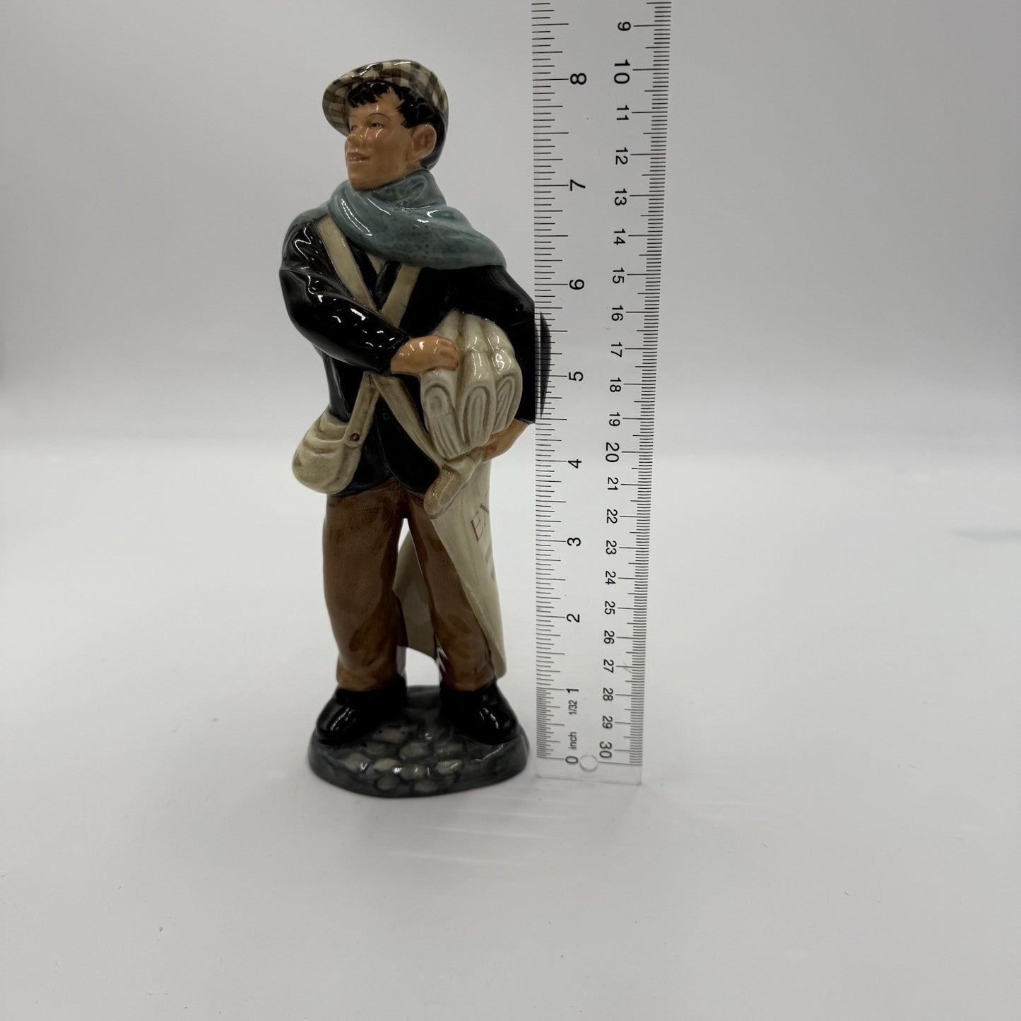 Antique Royal Doulton Newsboy Porcelain England HN 2244 Figurine 1958 Painted 8”