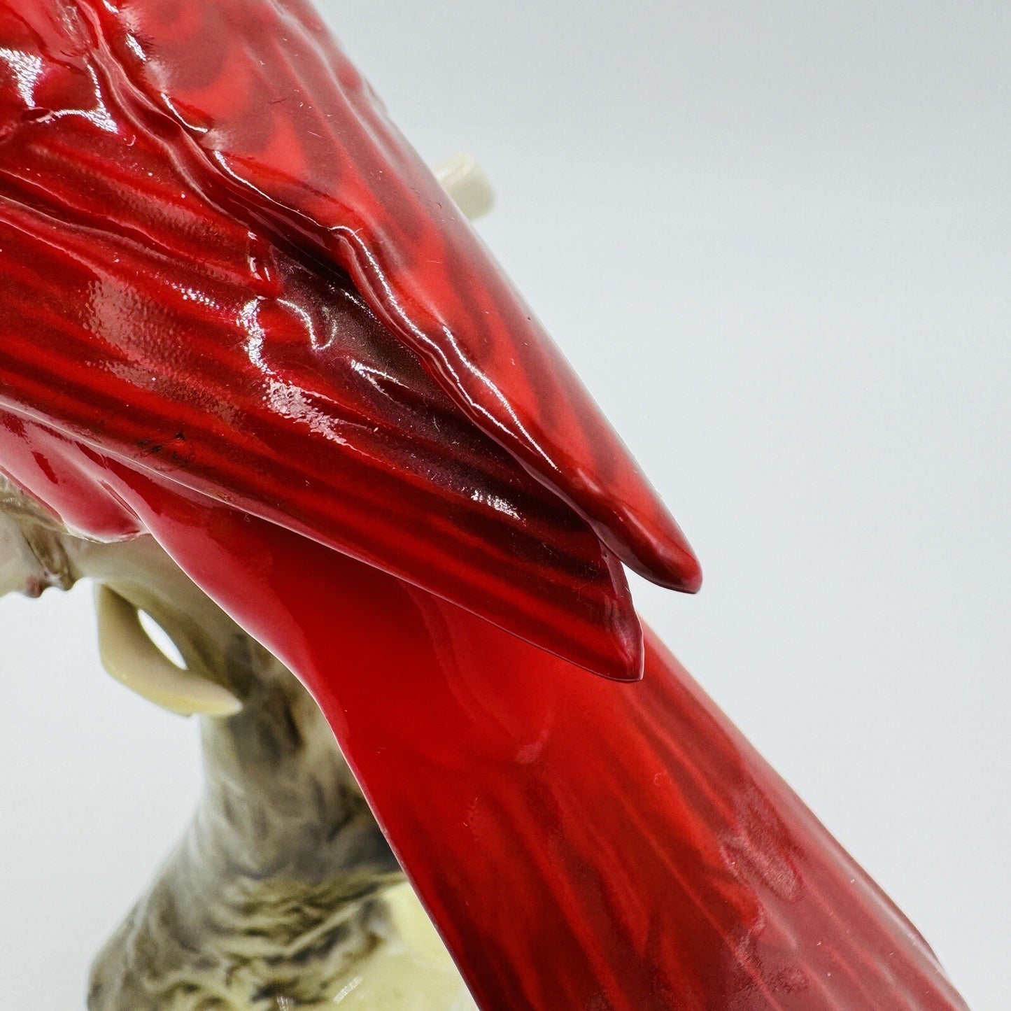 Hutschenreuther Kunstabteilung Cardinal Bird Figurine Porcelain Germany Red Vtg