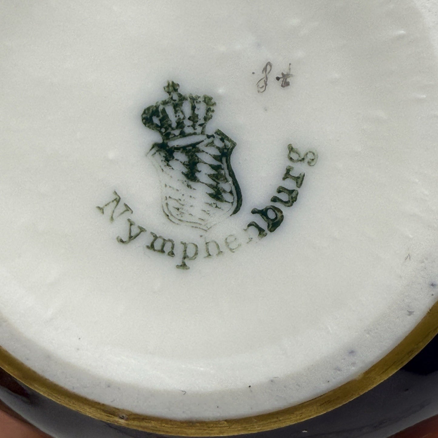 Antique Nymphenburg porcelain trinket Box monarch butterfly 1699 #3 Lidded Dish