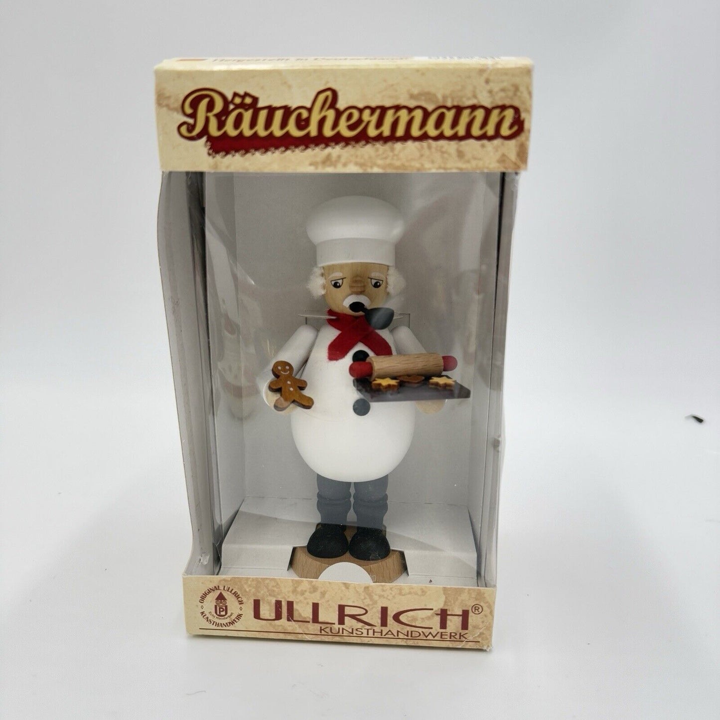 Räuchermann Ullrich Figurine Chef Baker Seasonal Schult Germany Smoker Wood