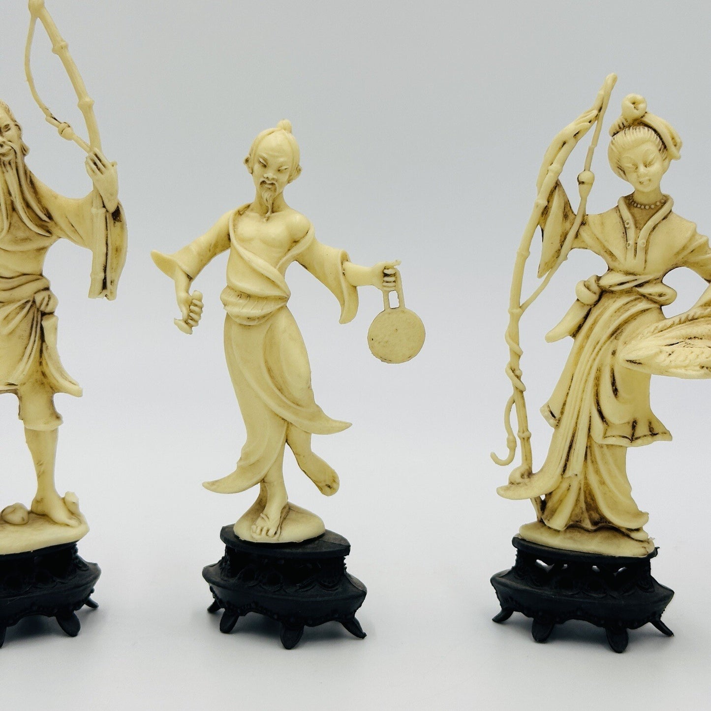 Fontanini Depositato Figurines Fishermen Set 4 Italy Chinese Pieces Vintage
