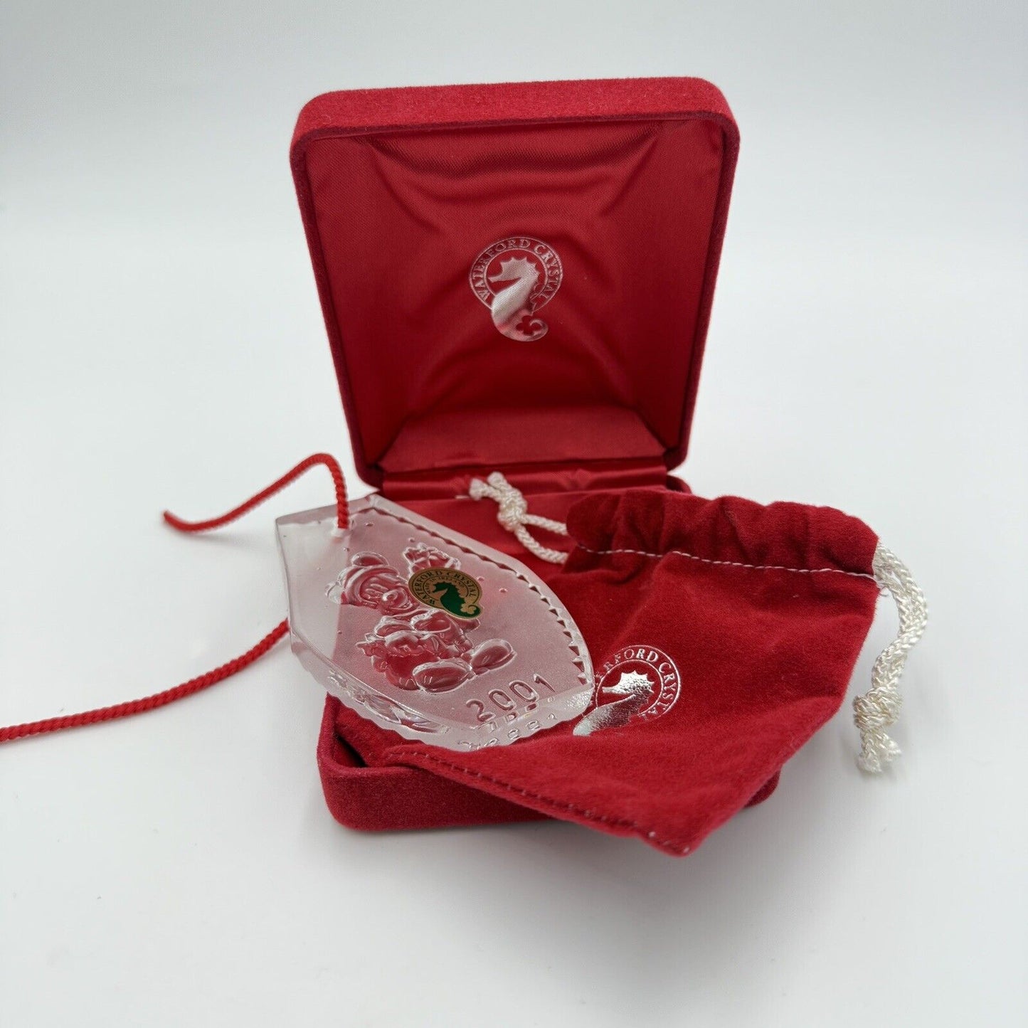 Waterford Crystal 2001 Disney Mickey Mouse Ornament Frosted Vintage