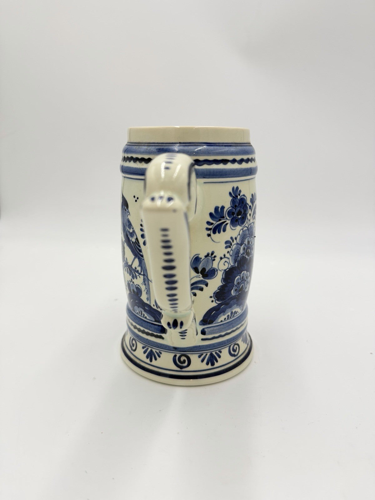 Delft Blauw Dutch Blue Pottery Ceramic hand painted Holland beer mug Vintage