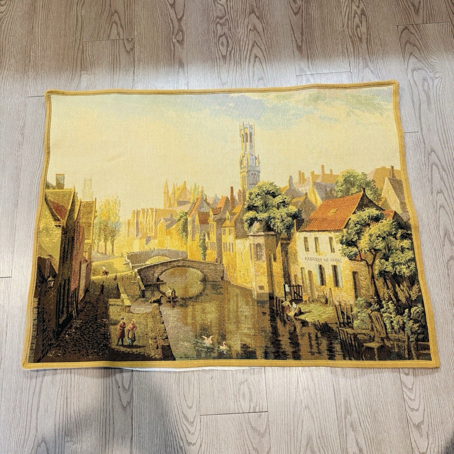 Flanders Woven Wall Tapestry Belgium Made Vintage 38”x 28” Mint Art Fabric