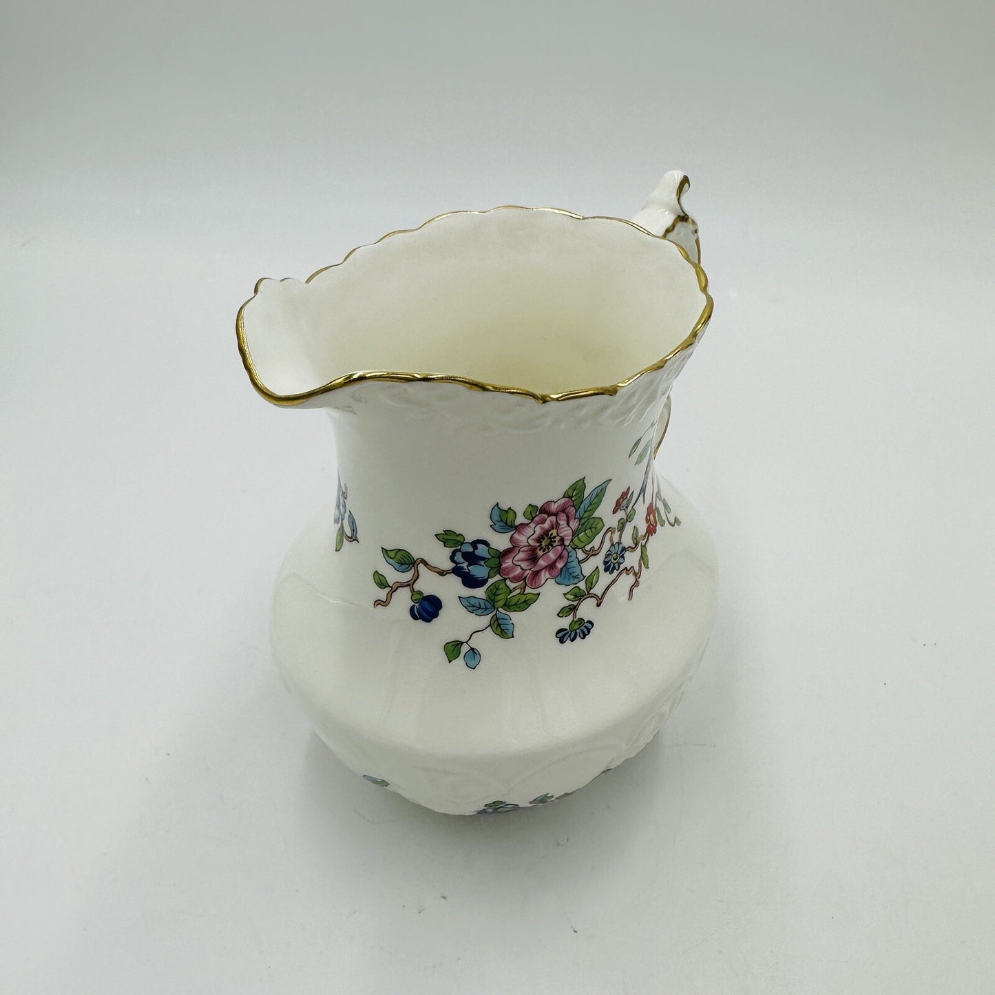Aynsley Pitcher Porcelain Pembroke Floral 6in H 18th Century Design Large