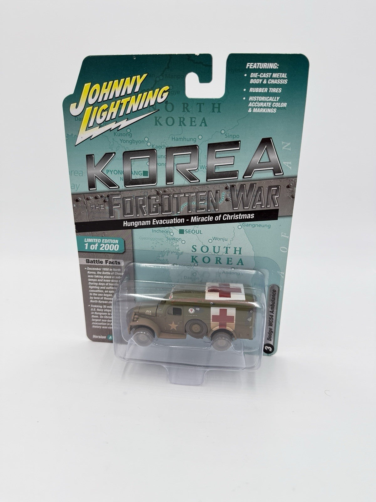 JOHNNY LIGHTNING 1/64 Dodge WC54 Ambulance KOREA 1944 Forgotten War