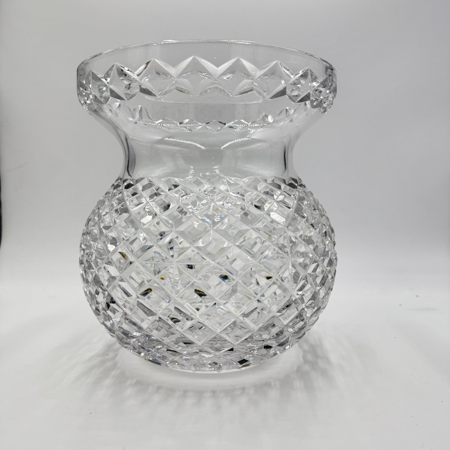 Waterford Crystal Large CORSET Bouquet Vase 9" Adare Alana Crisross Centerpiece