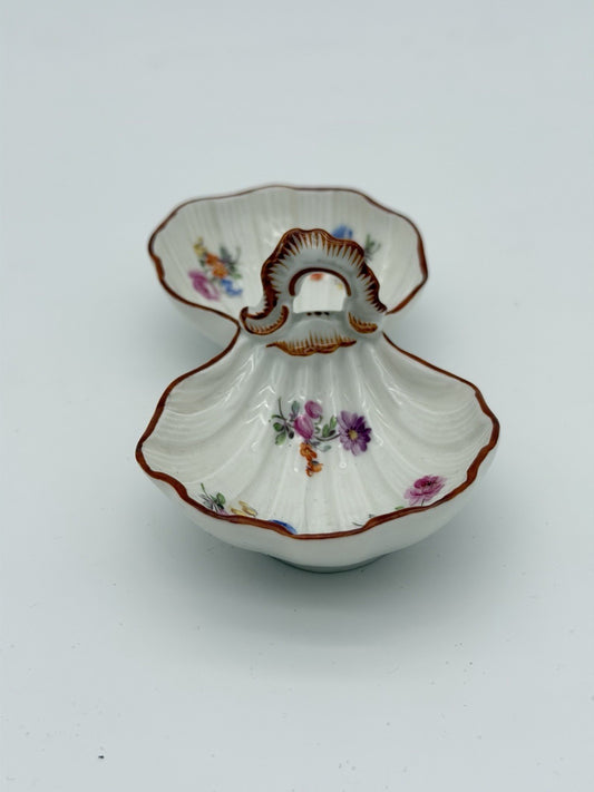 Antique Meissen porcelain double sided dish /tray floral painted 18th century