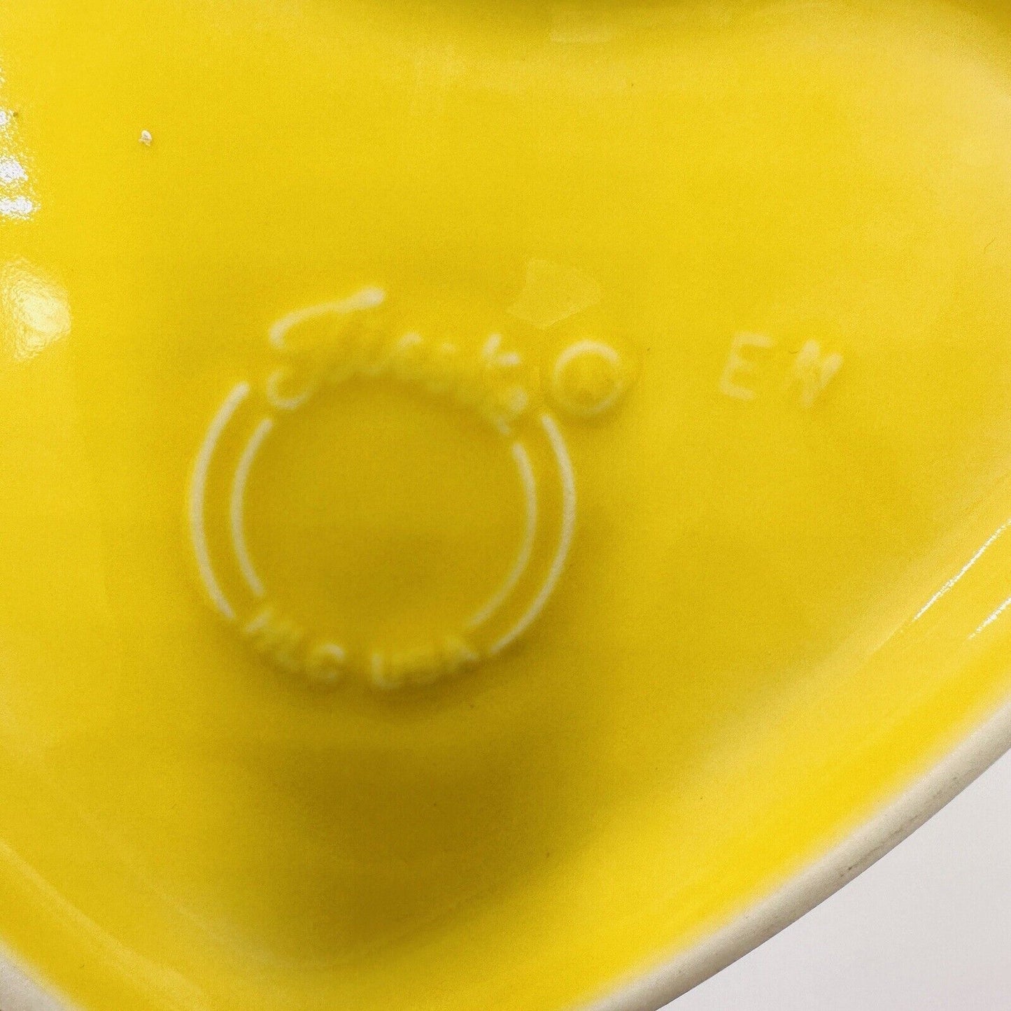 Fiestaware Coffee Mug Yellow Heart Shaped Ray & Yellow Serveware Vintage Dining