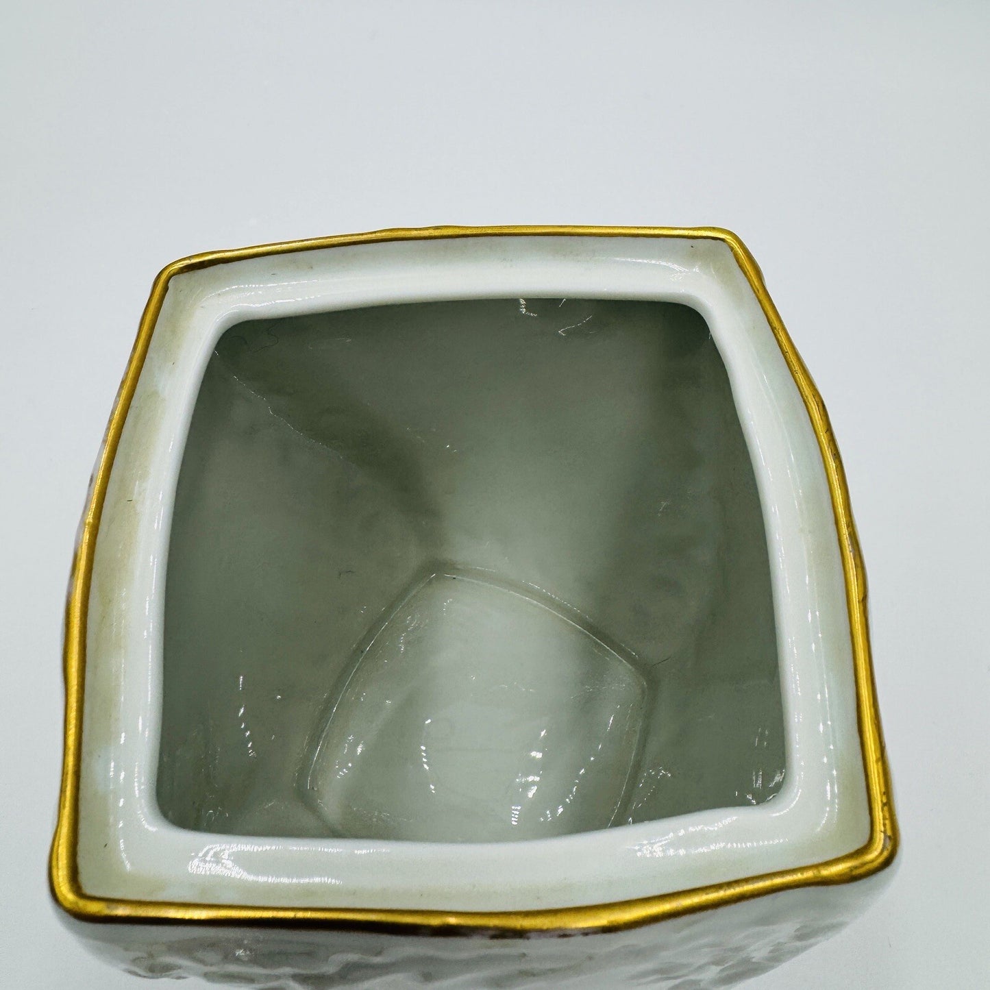 Limoges France Porcelain Floral Gold Painted Biscuit Jar Lidded 7" Twisted Rare