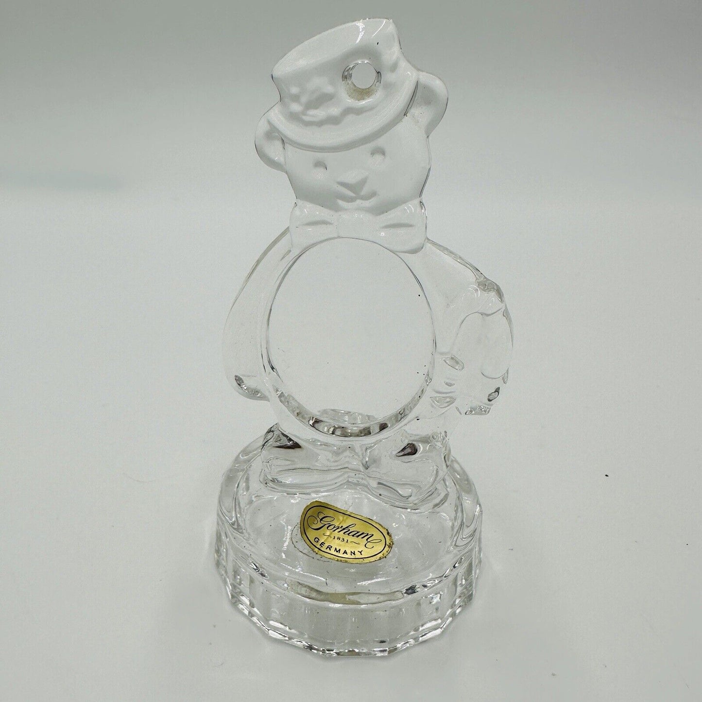 Gorham Bear Photo Christmas Ornament Holiday Decoration Decor Vintage Glass