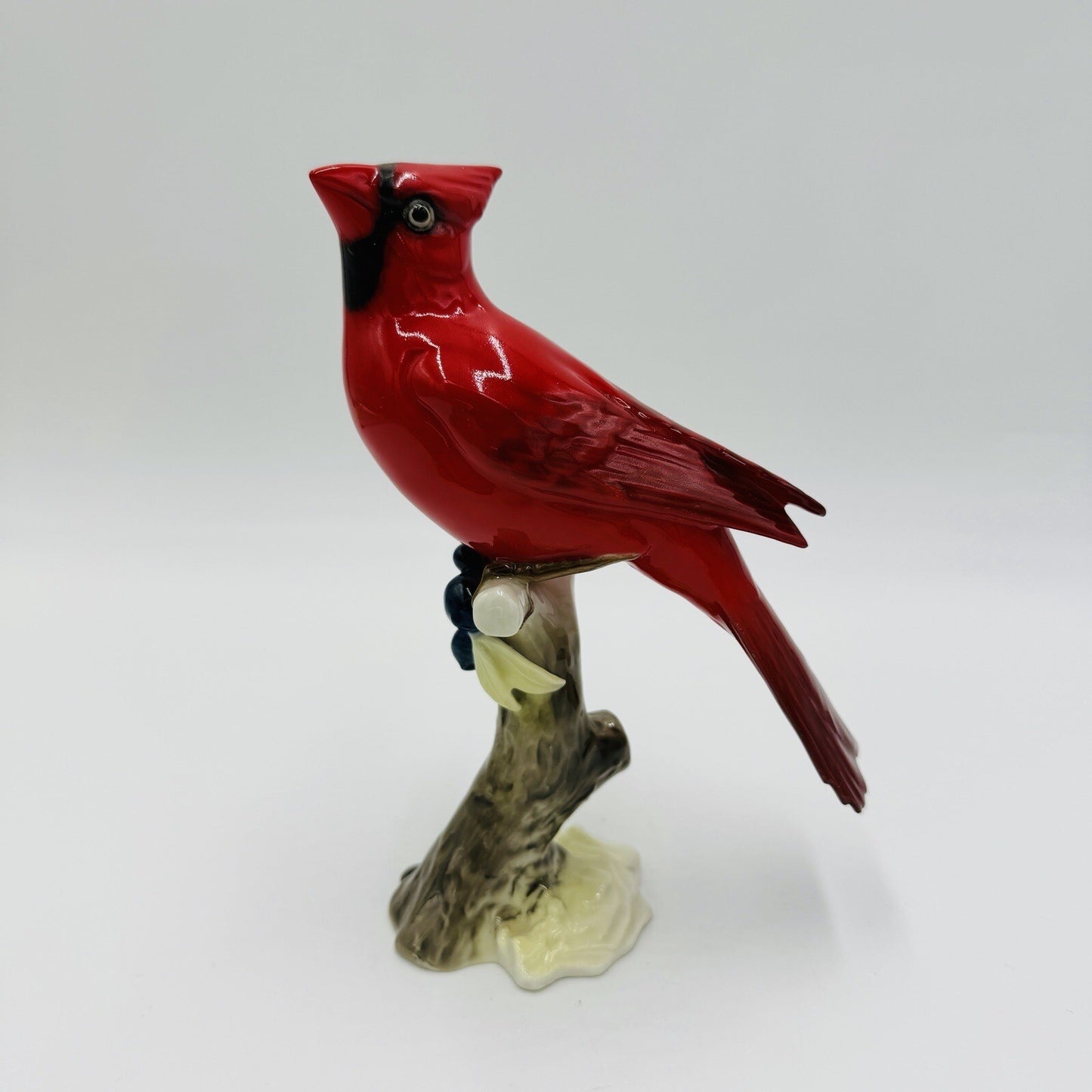 Hutschenreuther Kunstabteilung Cardinal Bird Figurine Porcelain Germany Red Vtg
