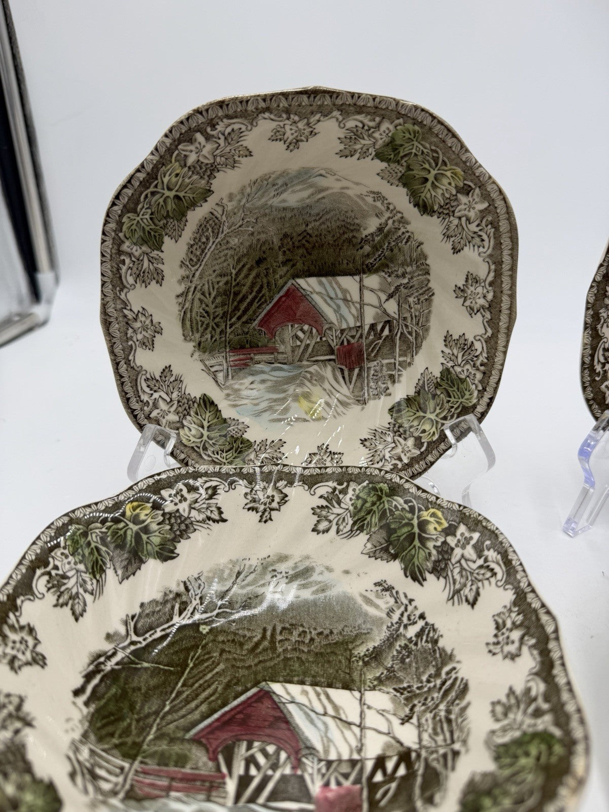Vintage Johnson Bros The Friendly Village Porcelain English Bowls Set 5 Bridge