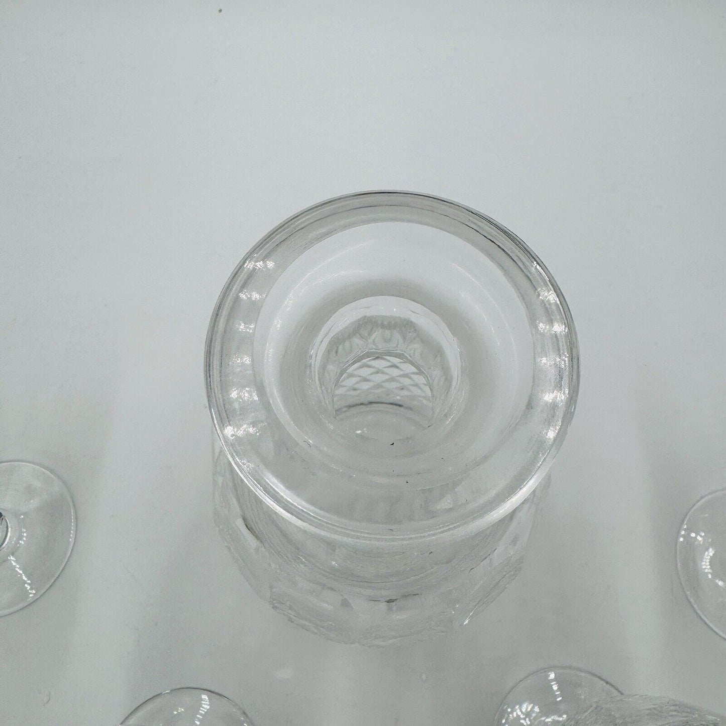 Waterford crystal colleen pattern decanter & 4 claret wine glasses Irish Clear
