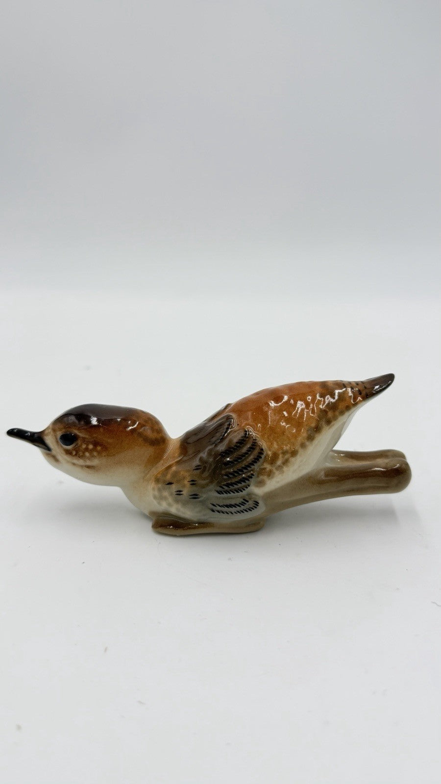 Rare Lomonosov Porcelain Baby stone curlew bird figurine 2”x5” Hand Painted USSR