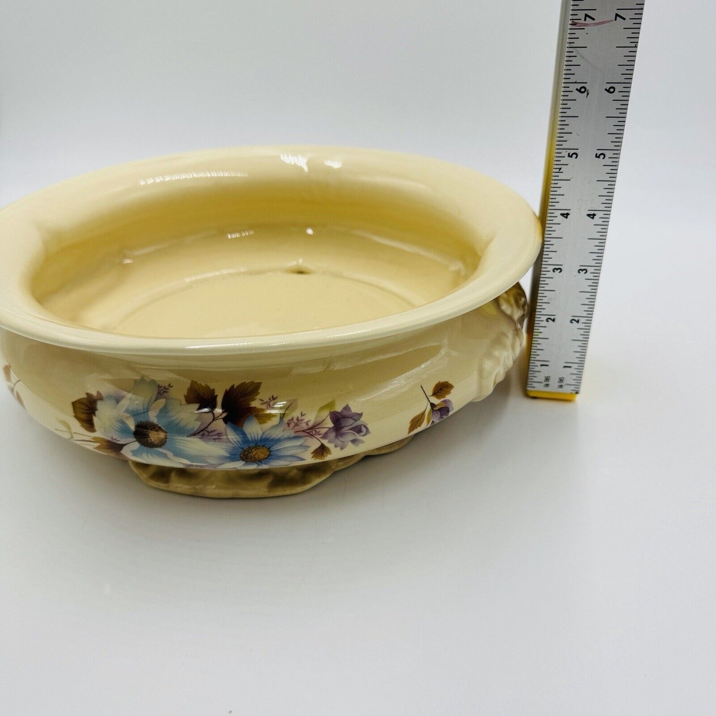 MCM Haeger USA Pottery Bowl Planter Ceramic Floral Rare #4293 3.5inH x 11inW