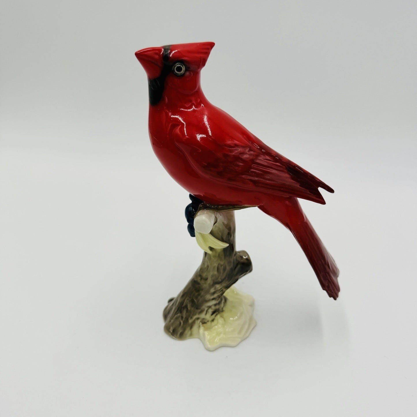 Hutschenreuther Kunstabteilung Cardinal Bird Figurine Porcelain Germany Red Vtg