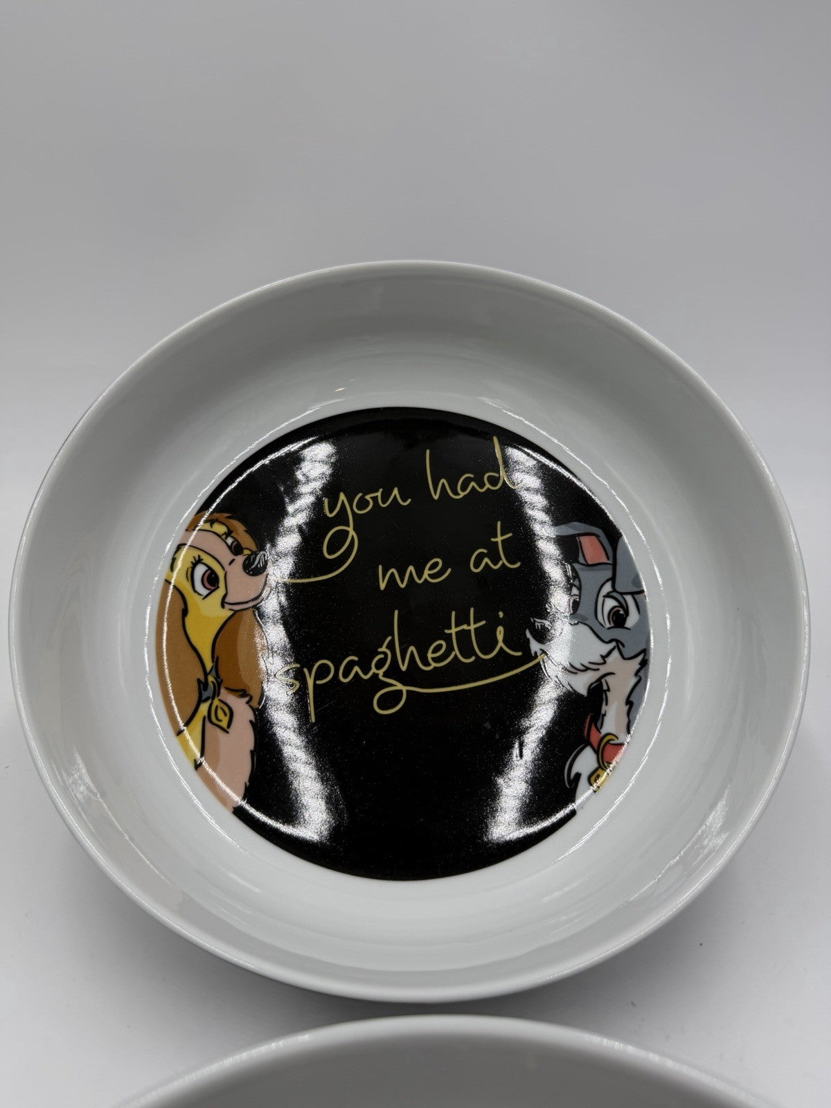 Disney Lady And The Tramp YOU HAD ME AT SPAGHETTI Dinner Pasta Bowl Set of 2