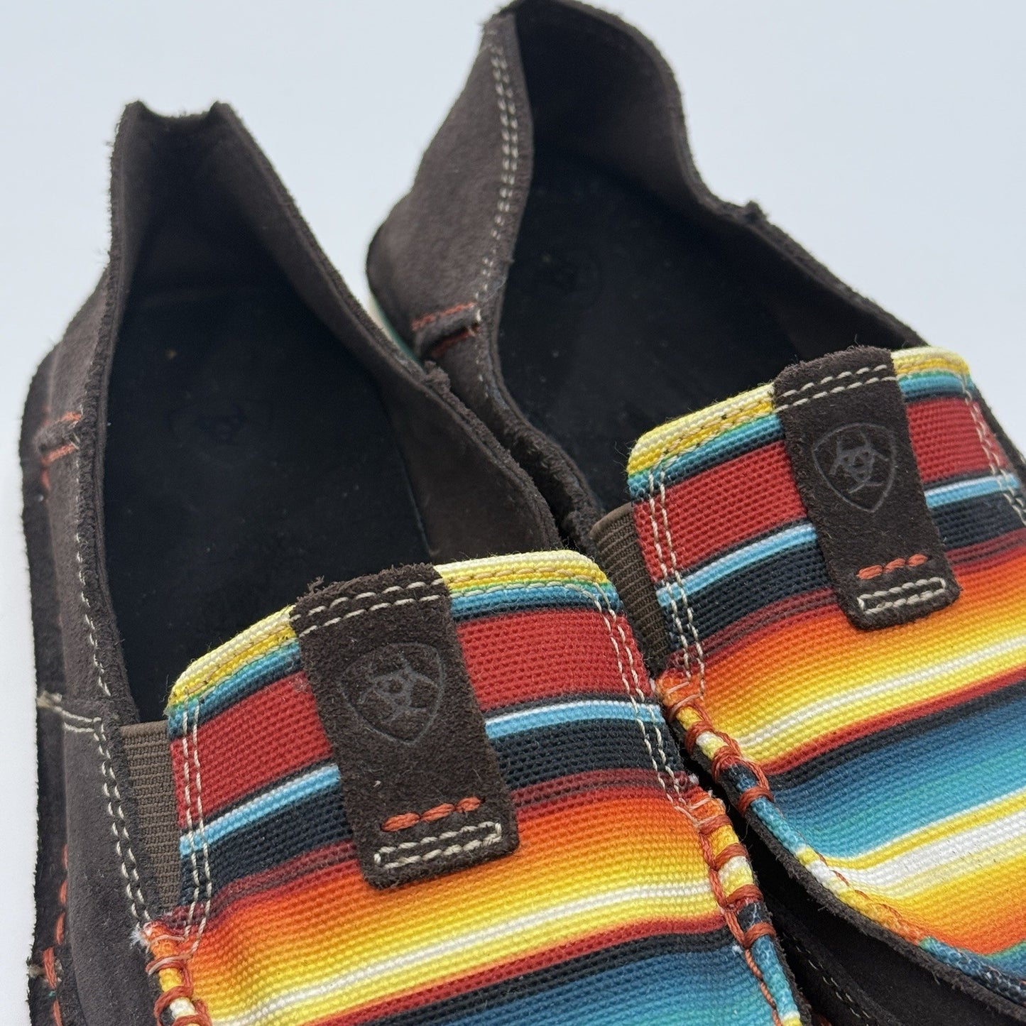 Ariat Cruiser Womens Suede Chocolate Fudge Serape Print Slip-on Shoes Size 7.5B