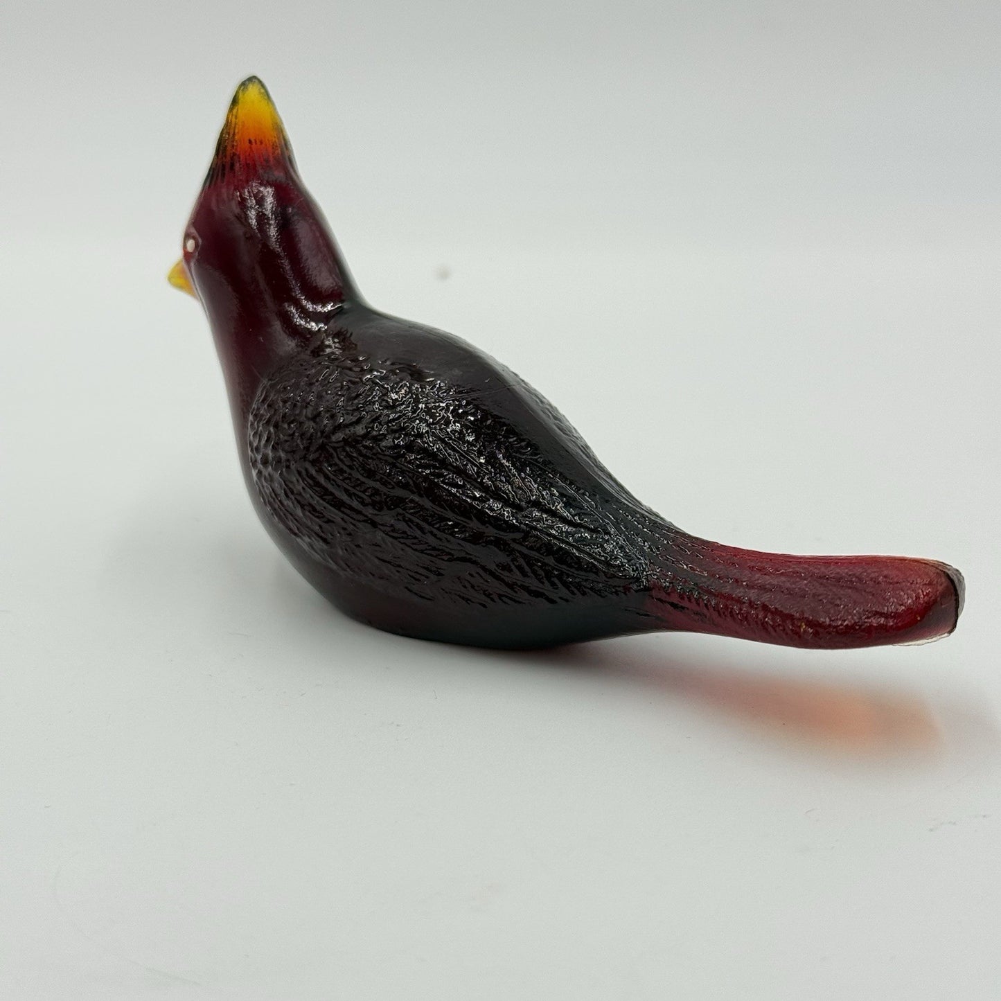 Vintage Fenton Ruby Red Art Glass Cardinal Bird Figurine Paperweight 1990’s