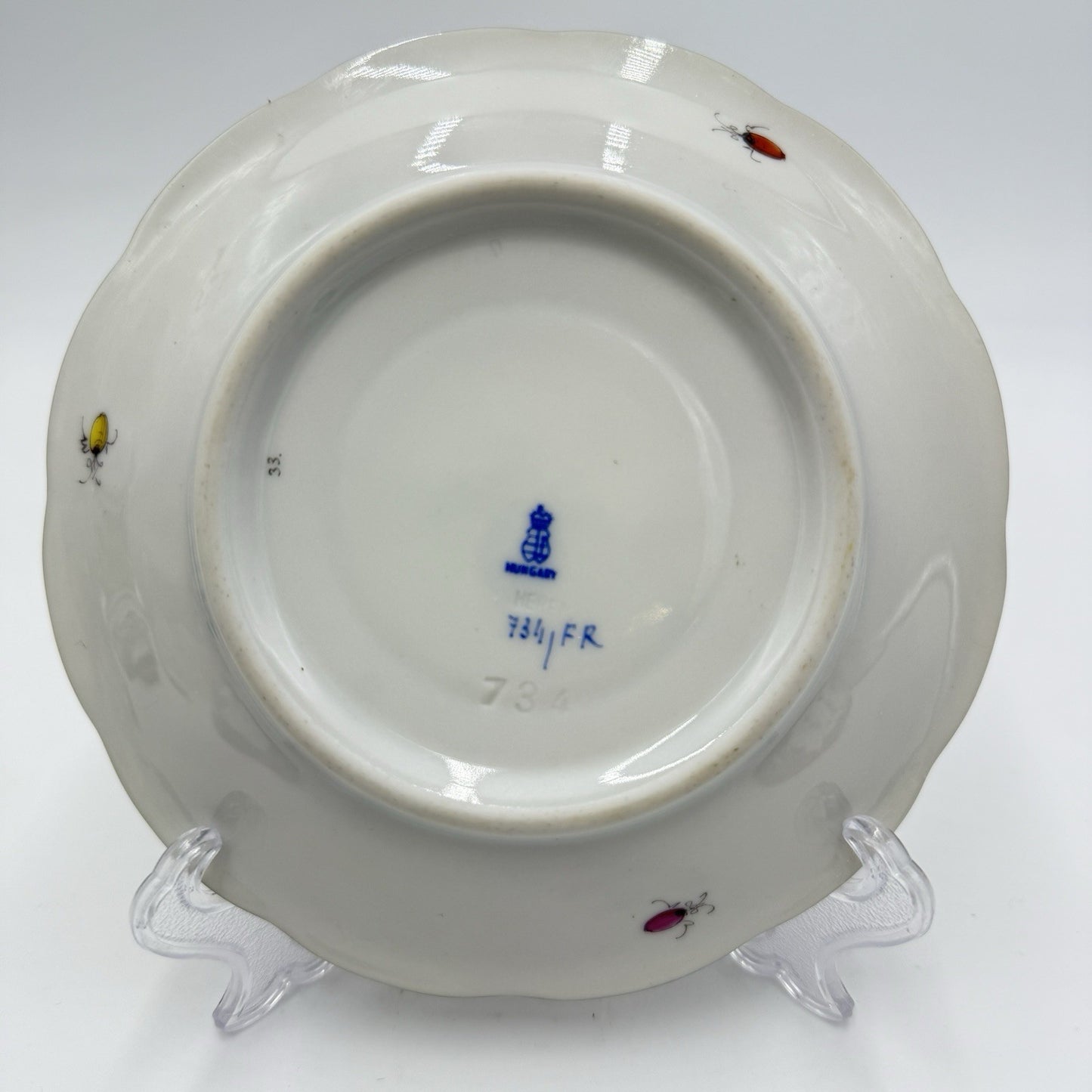 Antique 1930 Herend Hungary Porcelain Market Garden Tea Saucer Hand Painted