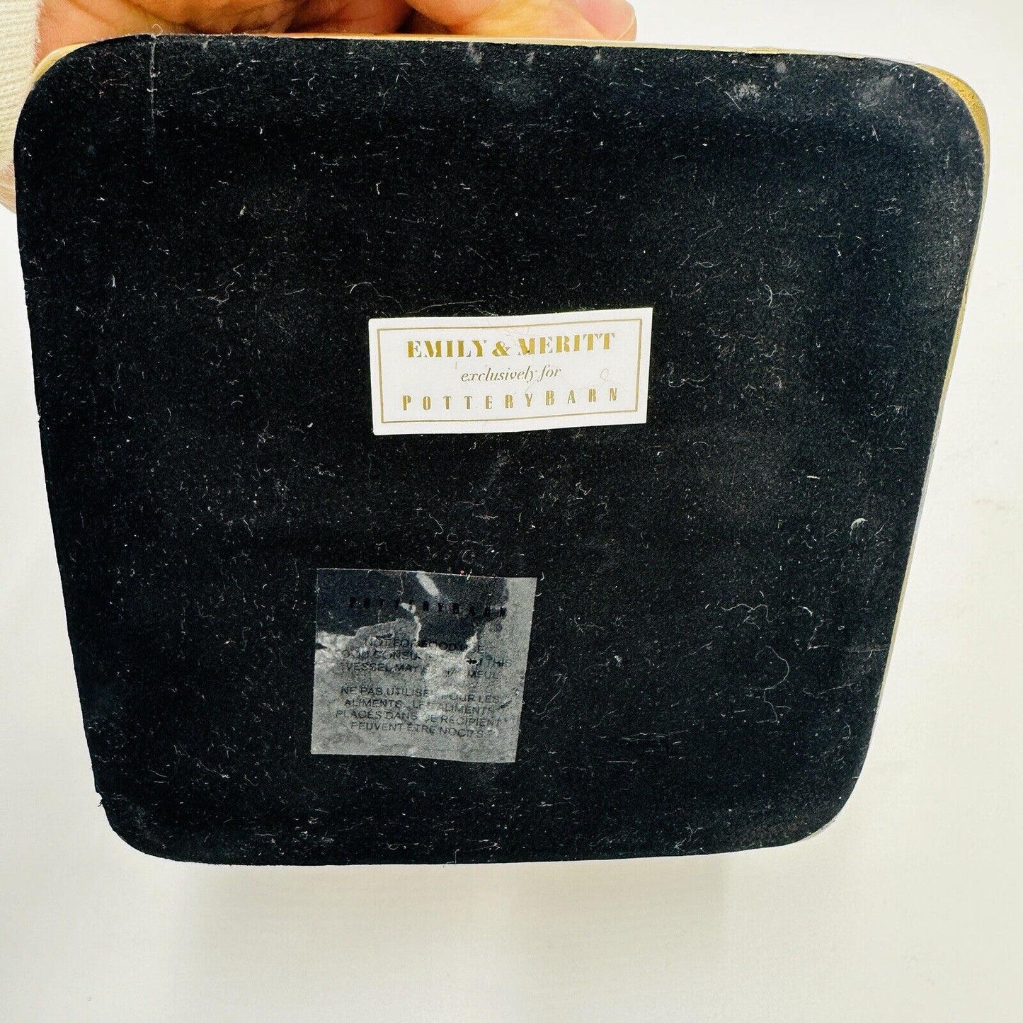 Pottery Barn Box The Emily and Meritt Gold Ceramic Replacement Missing Lid
