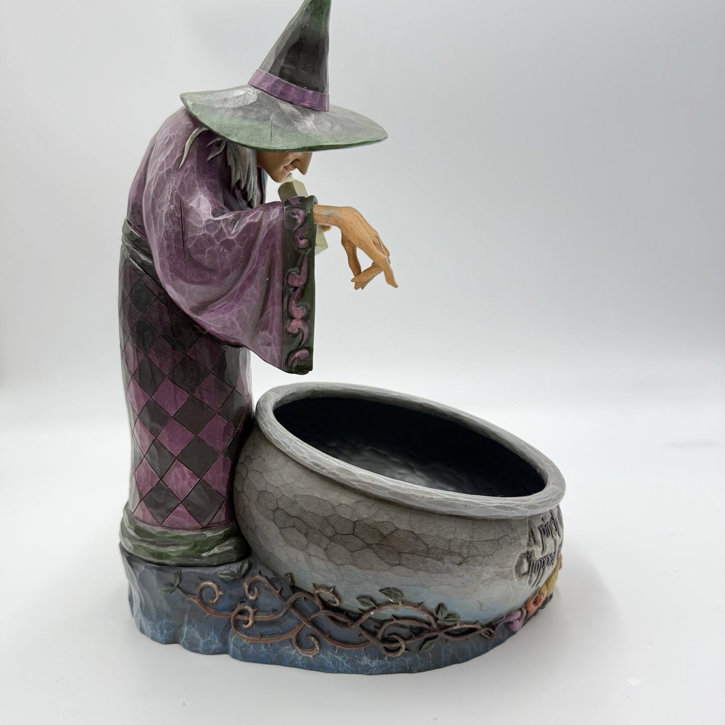 Jim Shore LARGE 11" Witch's Brew Witch with Cauldron Candy Dish 2009 Figurine
