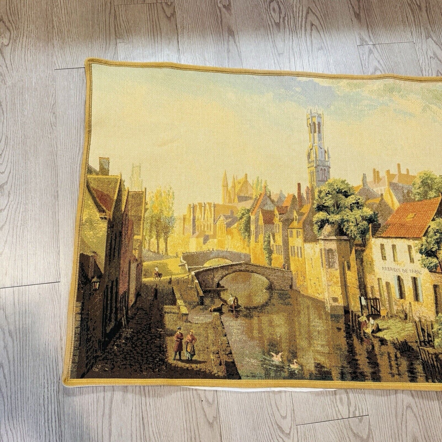 Flanders Woven Wall Tapestry Belgium Made Vintage 38”x 28” Mint Art Fabric