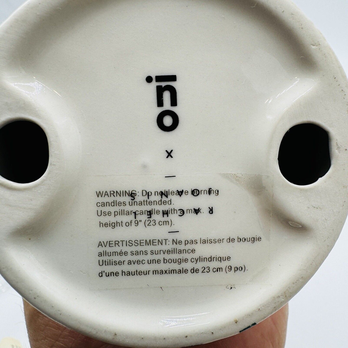 Vintage Oui Rachel Joanis Candle Stick Large Floral Stoneware Candle Holder