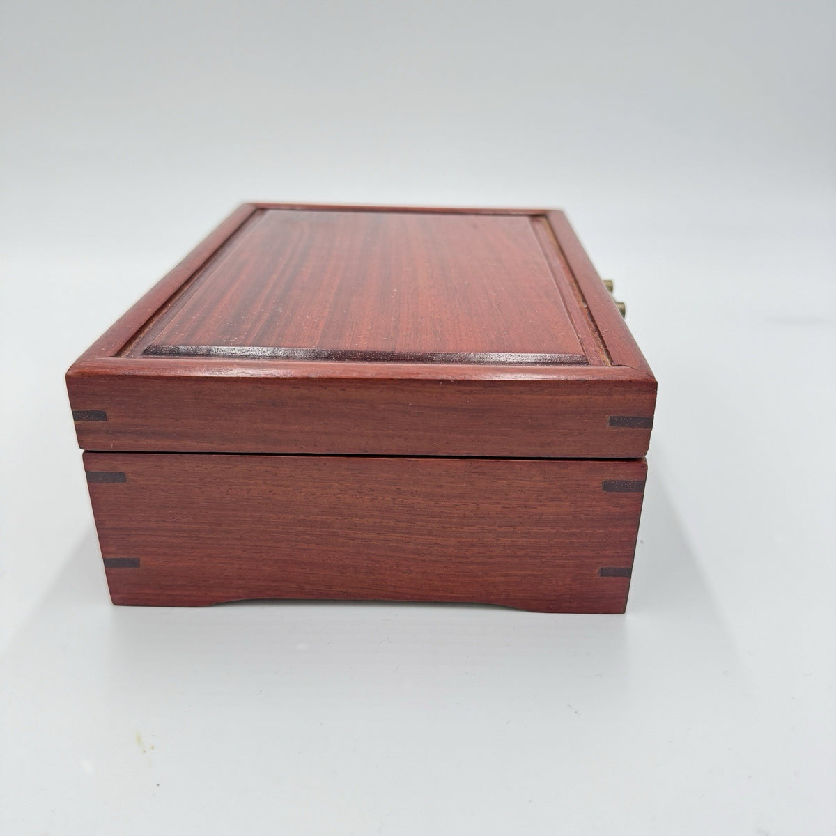 Chinese Classical Rosewood Brass Velvet Art Jewelry Case Trinket Box Wooden Asia