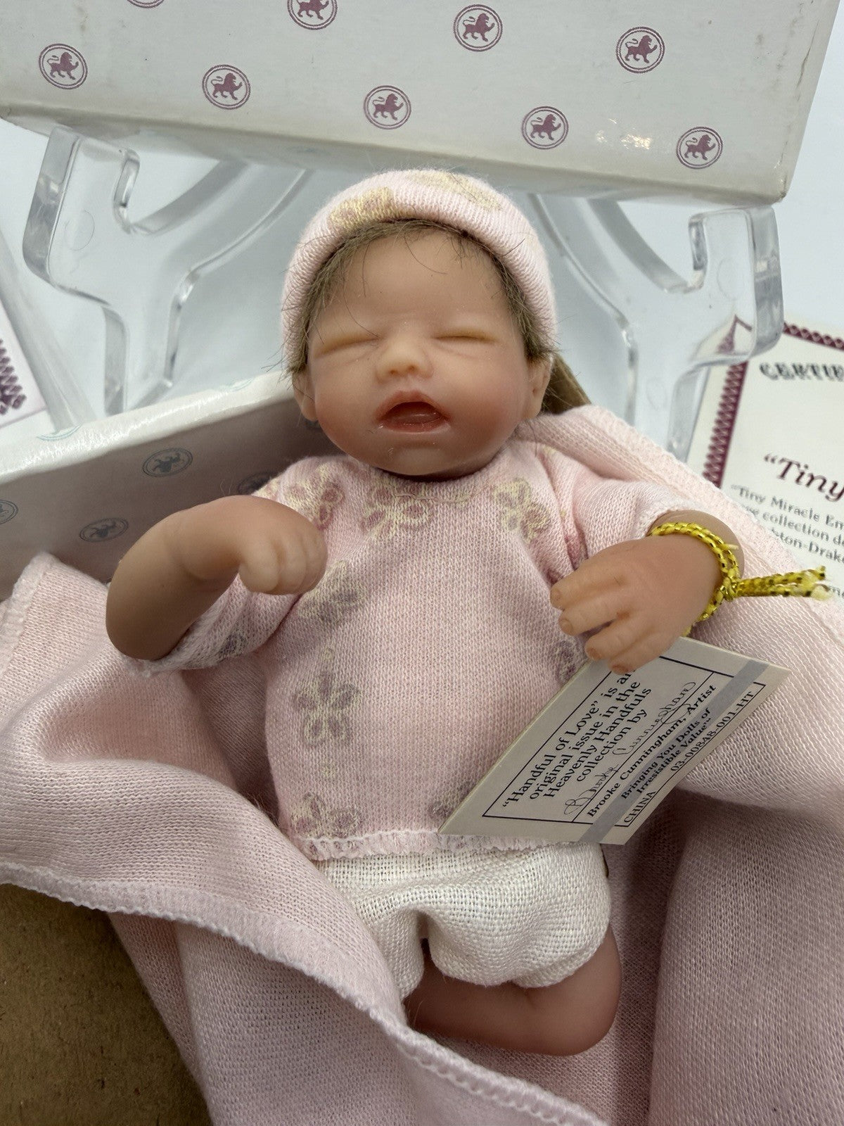 The Ashton Drake Galleries Reborn Miniature Doll Handful Of Love 4” Box /COA