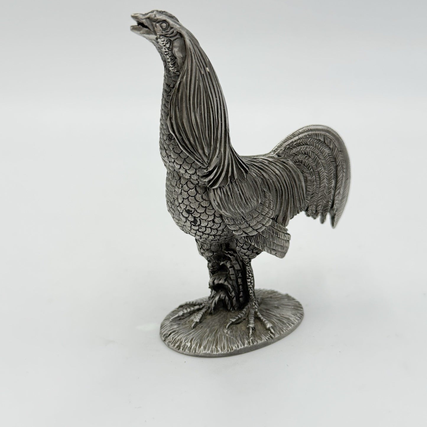 Vintage Salisbury Pewter Delaware Blue Hen Solid Rooster Figurine 3.5”H
