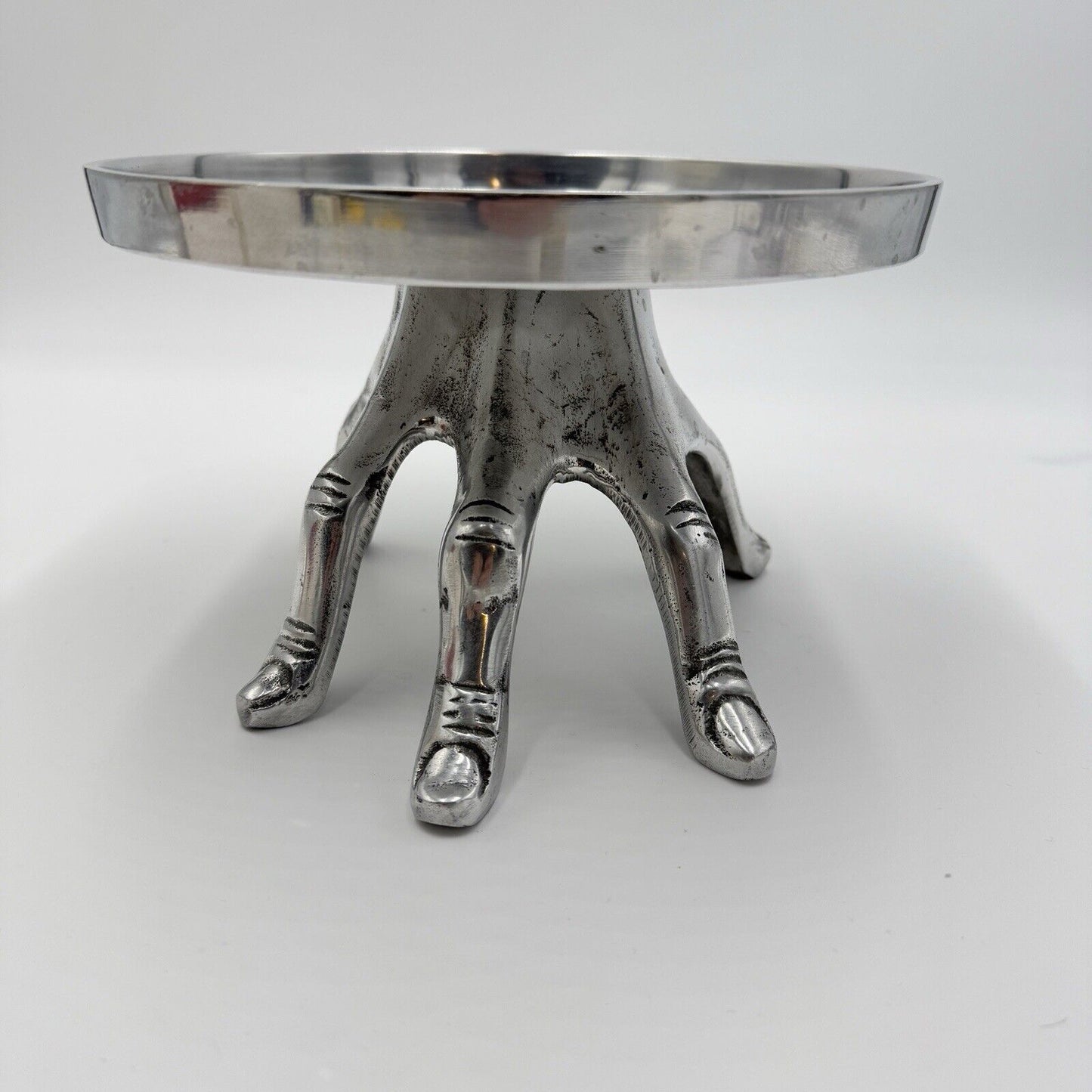 Aluminum tier tray stand hand shaped hurricane candle holder Home Decor