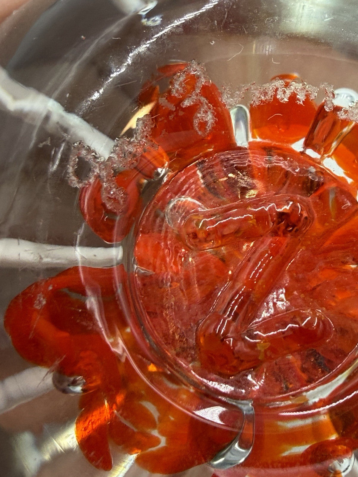 Vintage Joe Zimmerman Art Glass Paperweight Signed Floral Studio Designed 3”H