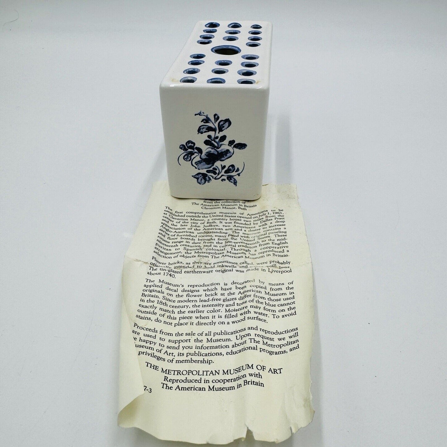 Antique Flower Brick English Mid-18th century Porcelain Floral Documentation