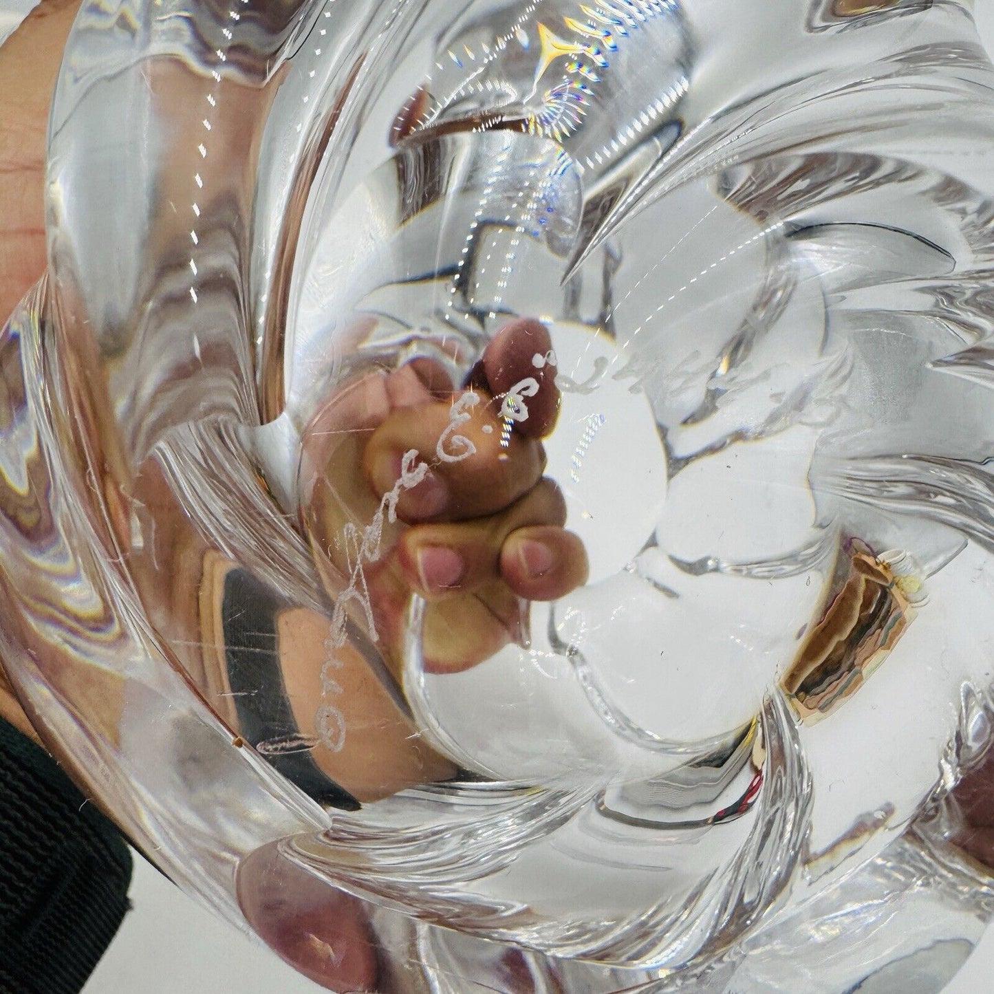 Vintage Orrefors Swedish Art Glass Rose Bowl Vase Edvin Ohrstrom Signed 2444.511