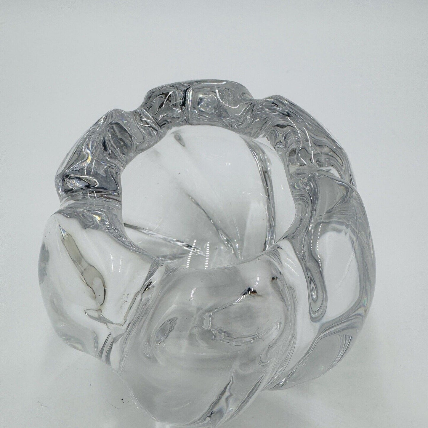 Vintage Orrefors Swedish Art Glass Rose Bowl Vase Edvin Ohrstrom Signed 2444.511