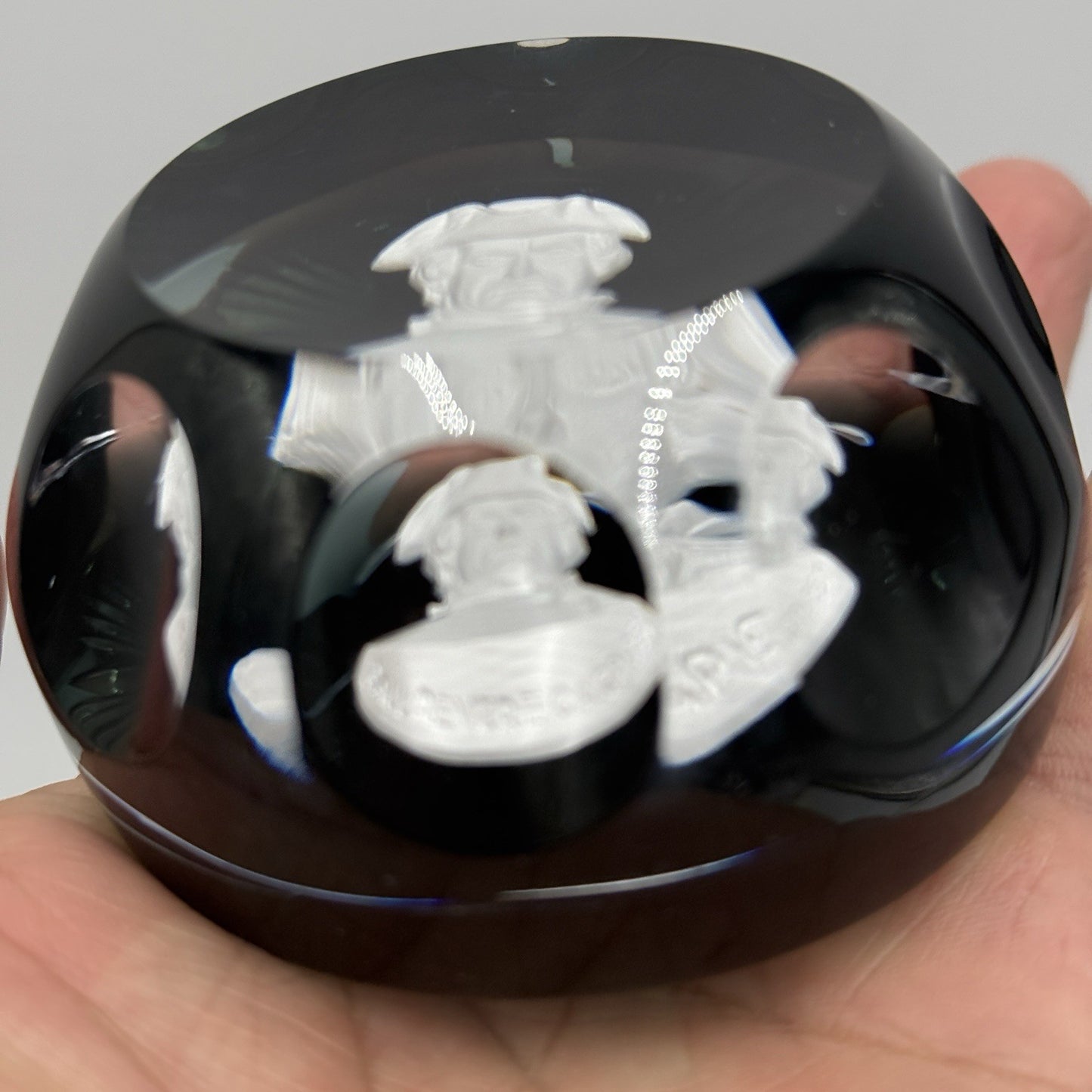 vintage CR. ALBRET France crystal PAUL REVERE paperweight Multifaceted Retro