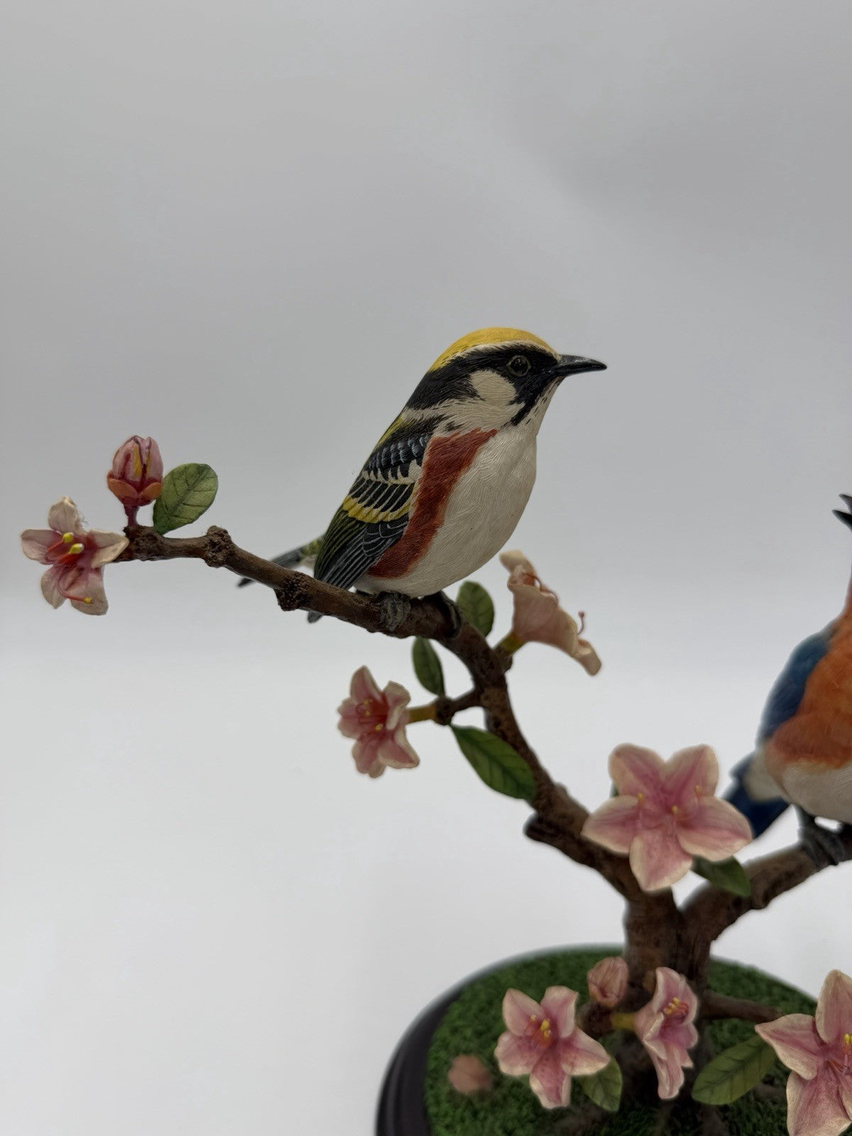 Rare Danbury Mint Spring Greetings Blue And Yellow Birds By Bob Guge Figurine