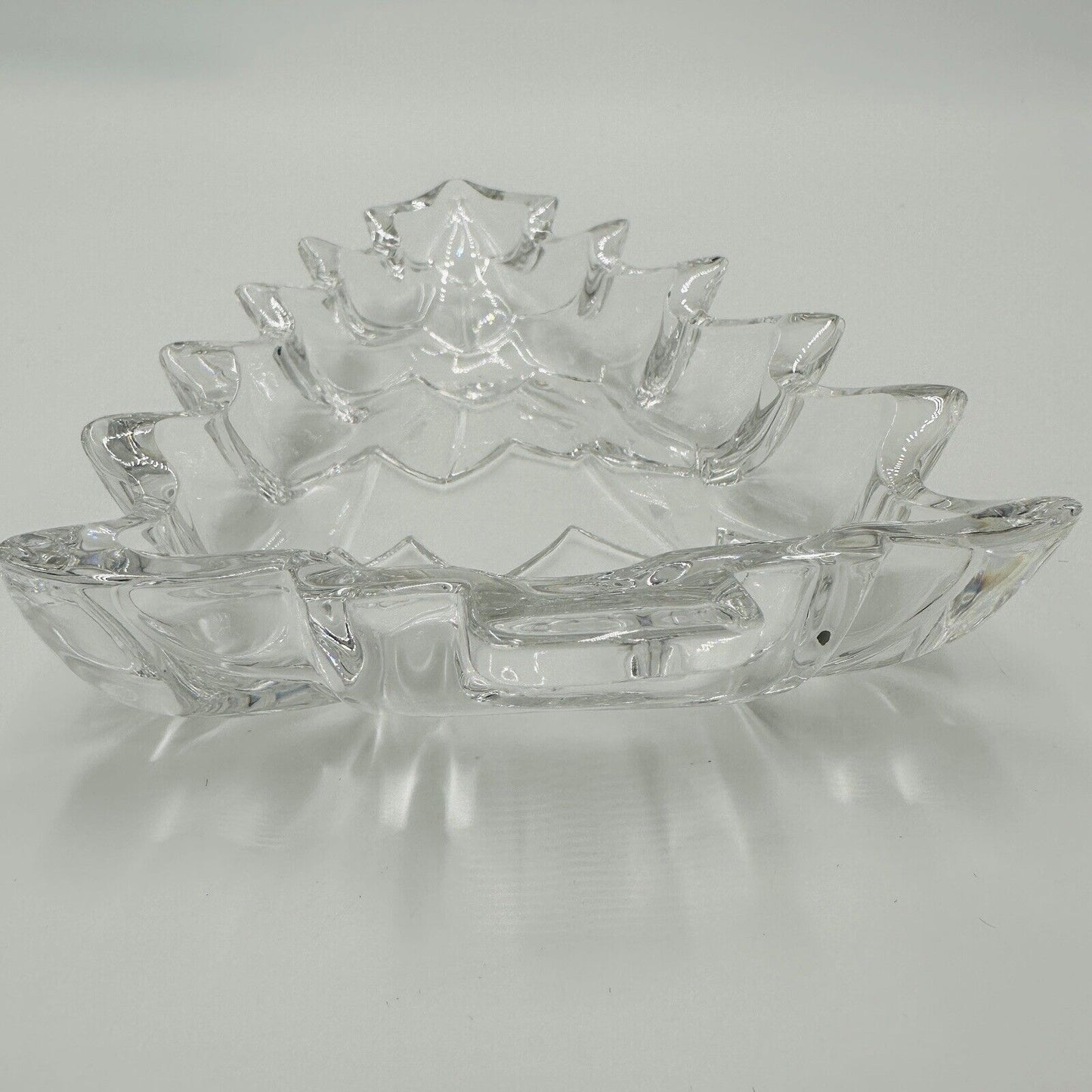 Marquis Waterford Candy Dish Crystal Christmas Tree Shape Clear Tray Serveware