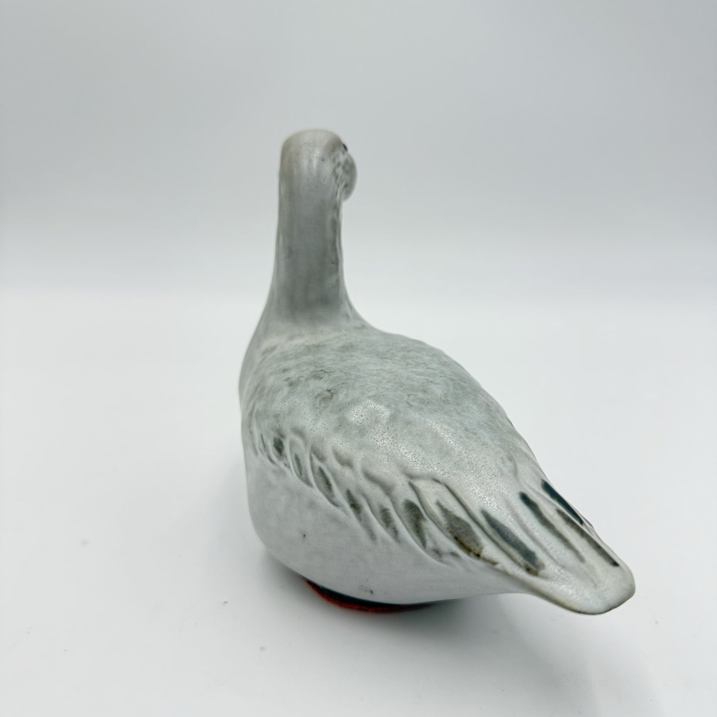 Anderson Design Vintage Studio Art Pottery Goose Figurine Blue Grey Bird Signed