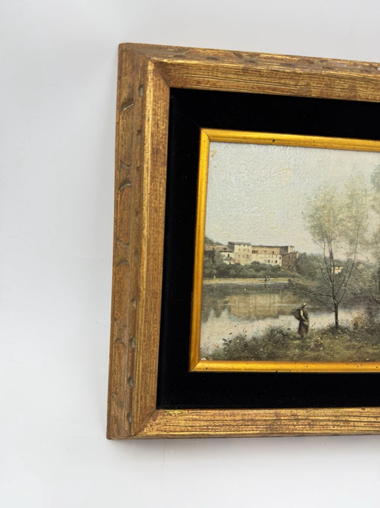 Antique Corot Signed French Oil Painting Jean-Baptiste-Camille 16”x14”