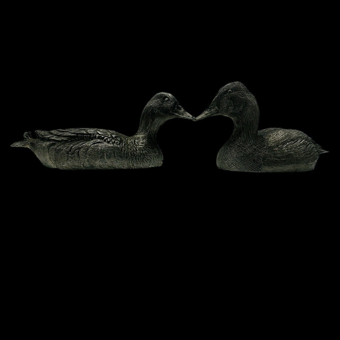 GdeL Pewter Mallard & Canvasback Ducks Figurines Canada Made Miniatures Vintage