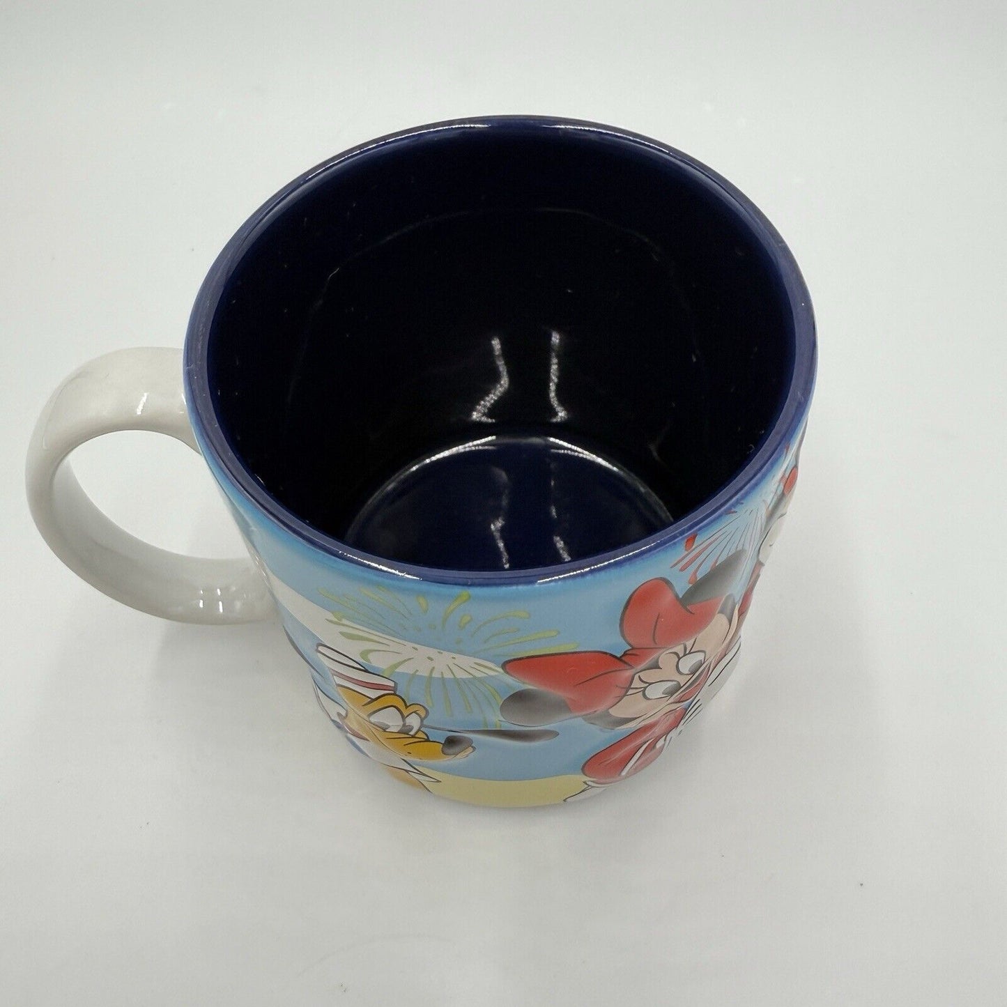 Disney Cruise Line Raised 3D Embossed Ceramic Mug Mickey Minnie Goofy