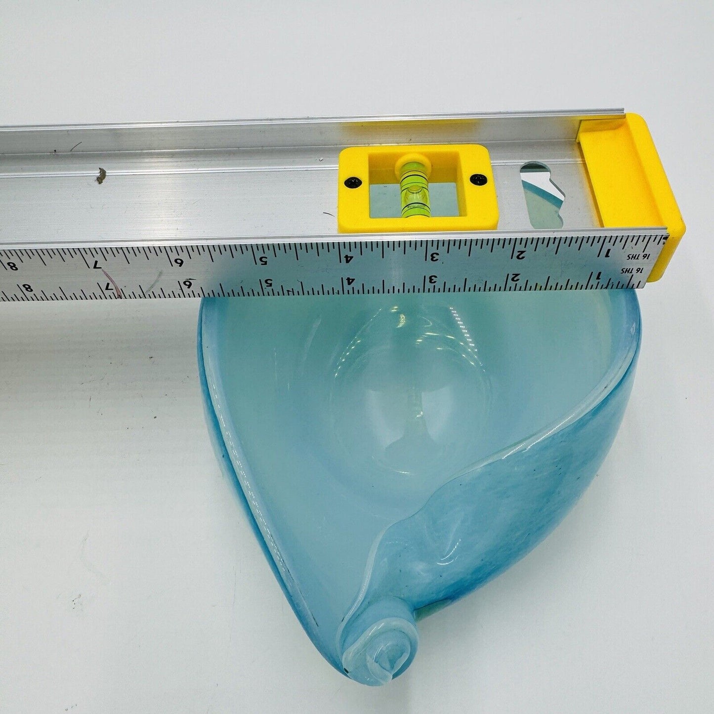 MCM Murano Art Glass Barbini Aqua Blue Bowl Italy Hand Blown