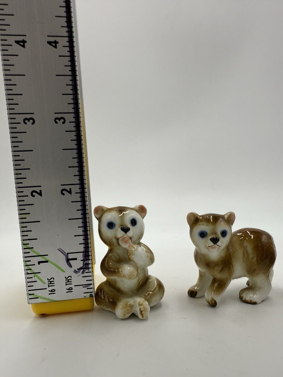 Vintage Japan Bone China Cubs Bear Set Porcelain Figurines Miniature