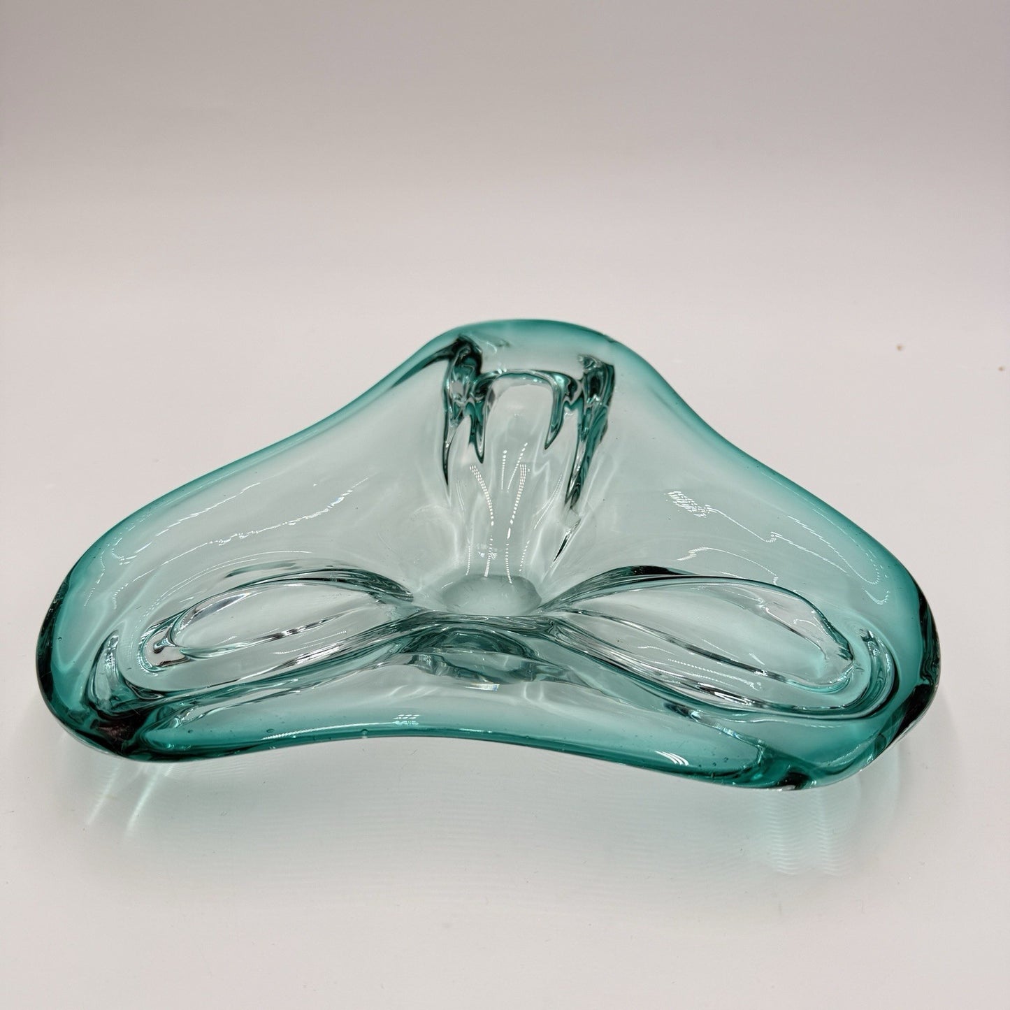 Moebel Murano Dark Aqua Art Glass Bowl Antonio Da Ros Cenedese 1960's Italy