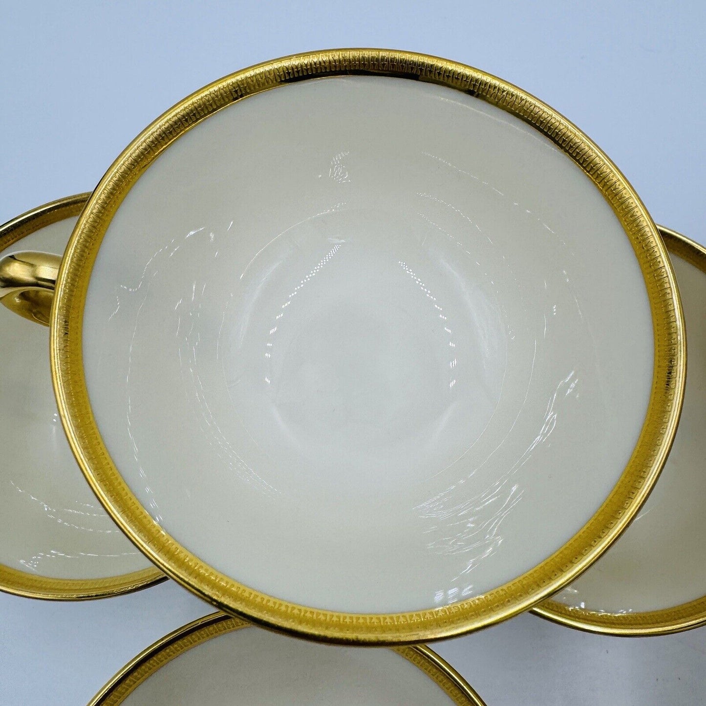 Lenox Tuxedo Gold J-33 Porcelain USA Tea Cups 10 Pieces