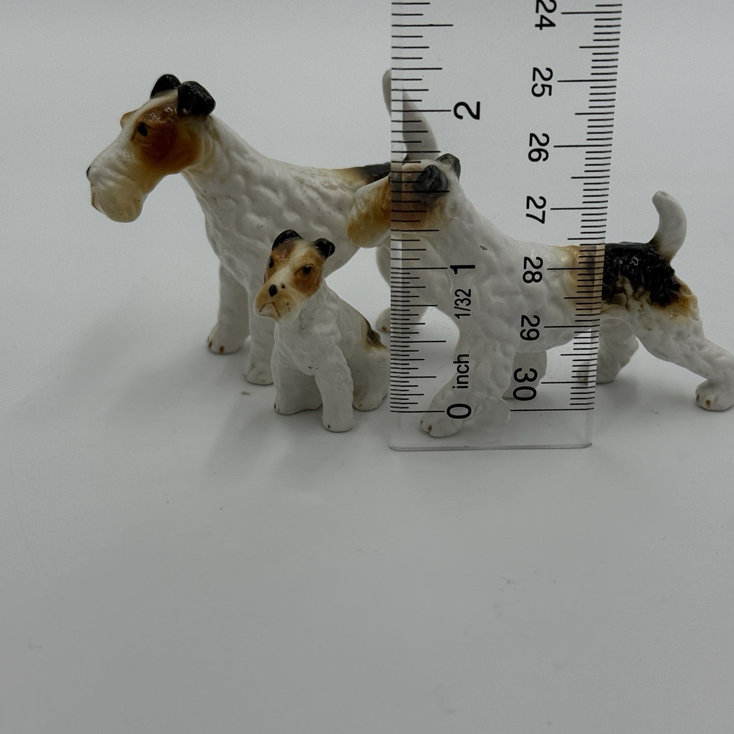 Lot of 3 Vintage Bone China Porcelain Dogs Terriers Family Miniature Japan Set